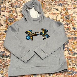 Under Armour Gray Hoodie with Blue & Yellow Logo